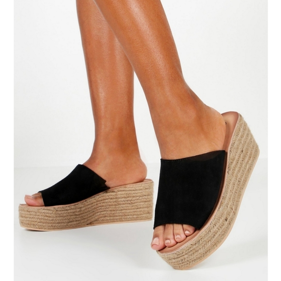 Boohoo Shoes - Boohoo Faux Suede Espadrille Wedges